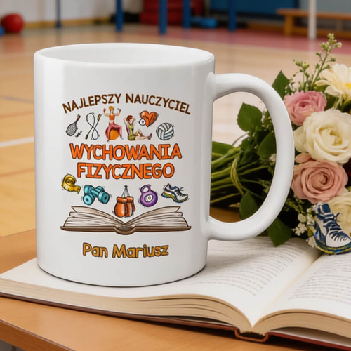 Kubek z imieniem dla nauczycielki / nauczyciela wychowania fizycznego