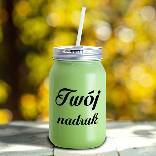Szklanka Mason Jar z Twoim nadrukiem - zielona
