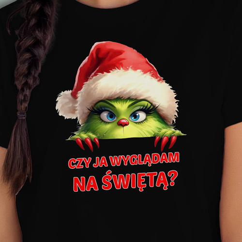 Świąteczna koszulka z nadrukiem - Czy ja wyglądam na Świętą?