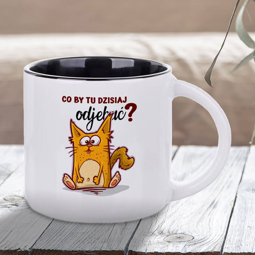 Duży kubek ze śmiesznym nadrukiem - Co by tu dzisiaj odjeb⭐ć?