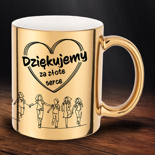 Złoty kubek dla nauczyciela - Dziękujemy za złote serce