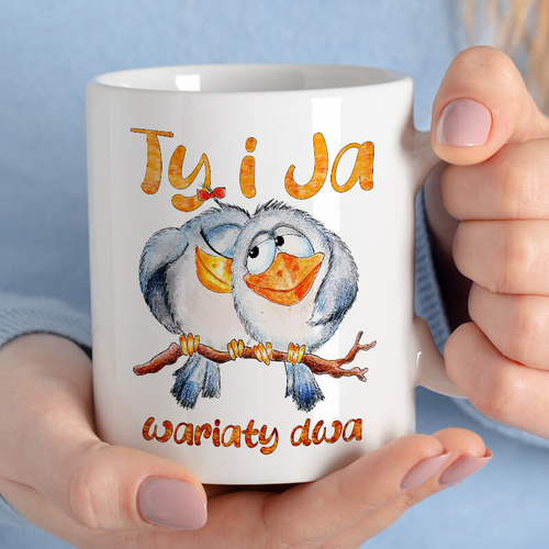 Kubek na Walentynki - Ty i ja wariaty dwa - Ptaszki