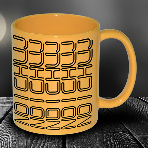 Żółty kubek z wzorkiem - NO I CH⭐J