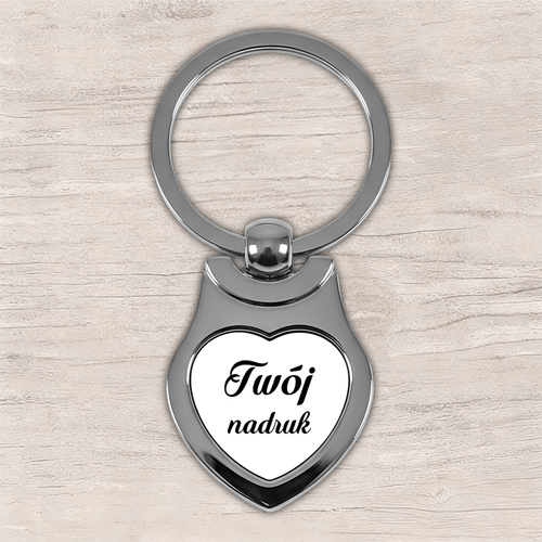 Brelok metalowy w kształcie serca z Twoim zdjęciem