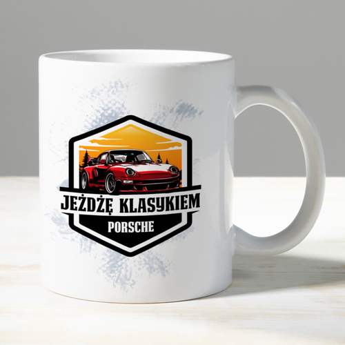 Kubek z nadrukiem - Jeżdżę klasykiem - Porsche