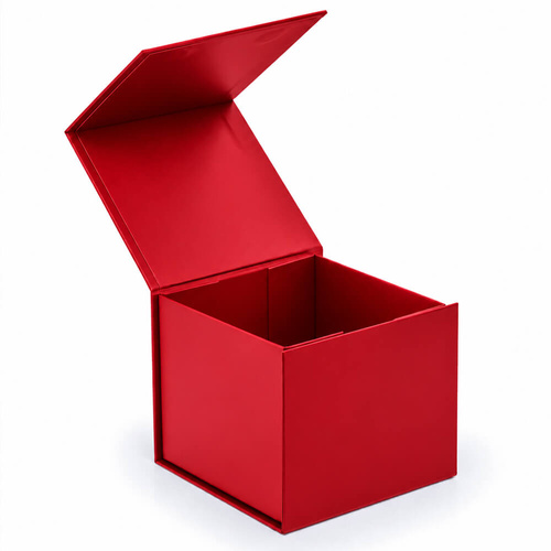Czerwone pudełko prezentowe na kubek - magnetyczne 15 × 15 × 15 cm