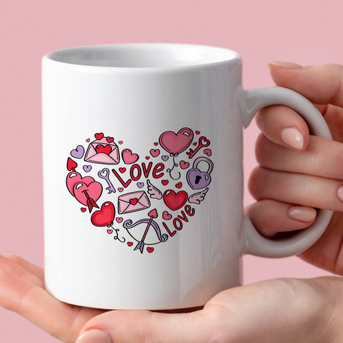 Kubek z nadrukiem na Walentynki - Love