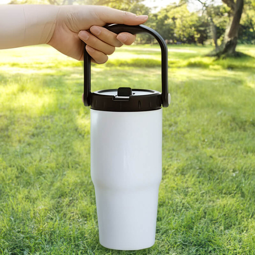 Kubek turystyczny 600 ml z Twoim nadrukiem - wygodny uchwyt