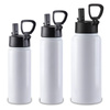 Biały metalowy bidon 550 ml składana rączka - z Twoim nadrukiem