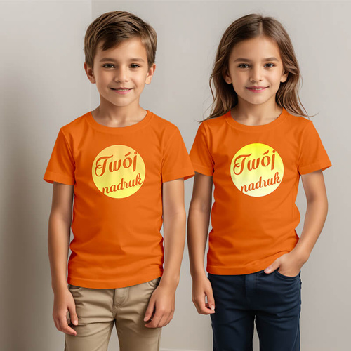 Dziecięca bawełniana koszulka z Twoim nadrukiem - ceglasta