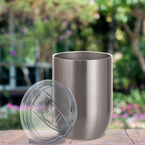 Srebrny kubek do wina z metalu 450 ml  z Twoim nadrukiem
