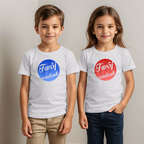 Dziecięca bawełniana koszulka z Twoim nadrukiem - jasnoszara