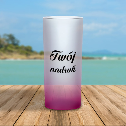 Szklanka 200 ml szroniona z Twoim nadrukiem  - Fioletowa