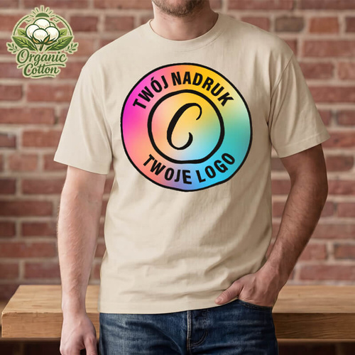 Beżowa koszulka Organic Cotton z Twoim nadrukiem
