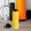 Żółta metalowa butelka 750 ml  z uchwytem - z Twoim nadrukiem