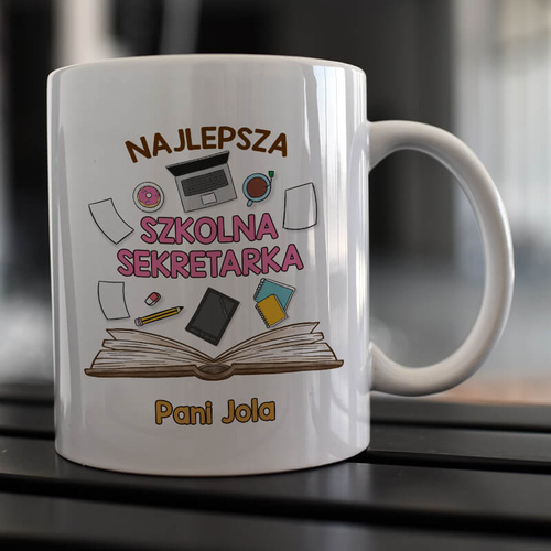 Kubek z imieniem dla szkolnej sekretarki