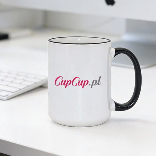 Duży kubek XXL z czarnym uszkiem z Twoim nadrukiem