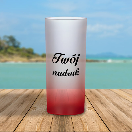 Szklanka 200 ml szroniona z Twoim nadrukiem  - Czerwona