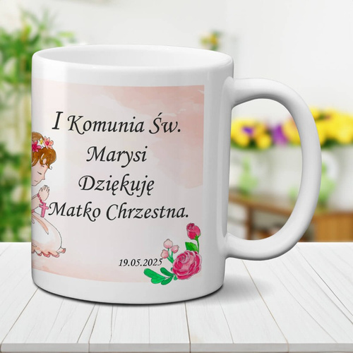Kubek z podziękowaniem dla matki chrzestnej - Pierwsza Komunia Święta