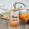 Szklanka 550 ml szroniona ze słomką z Twoim nadrukiem - pomarańczowa