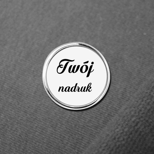 Okrągły pins z Twoim nadrukiem - srebrny