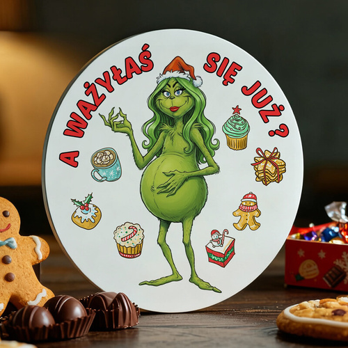 Śmieszna, świateczna podkładka pod kubek - A ważyłaś się już?