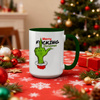Śmieszny, świateczny kubek XXL - Merry Fucking Christmas z zielonym wnętrzem i uszkiem