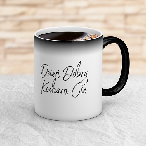 Kubek magiczny z nadrukiem - Dzień Dobry Kocham Cię