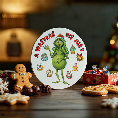 Śmieszna, świateczna podkładka pod kubek - A ważyłaś się już?