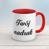 Kubek CLASSIC z czerwonym wnętrzem i uszkiem z Twoim nadrukiem