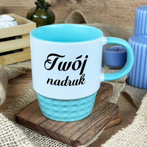 Pastelowy miętowy kubek Diamond z Twoim nadrukiem