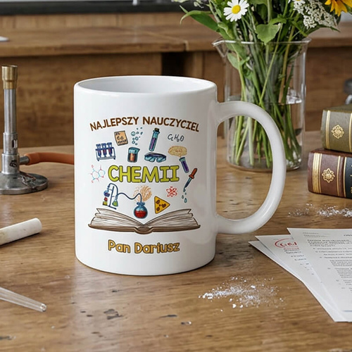 Kubek z imieniem dla nauczycielki / nauczyciela chemii