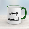 Kubek CLASSIC z zielonym uszkiem i rantem z Twoim nadrukiem