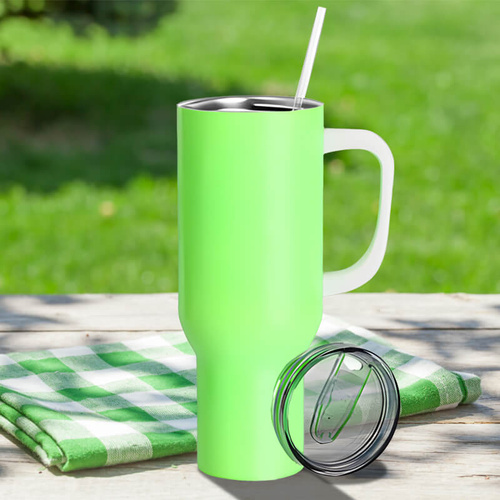 Kubek podróżny 1200 ml neonowy zielony z Twoim nadrukiem 
