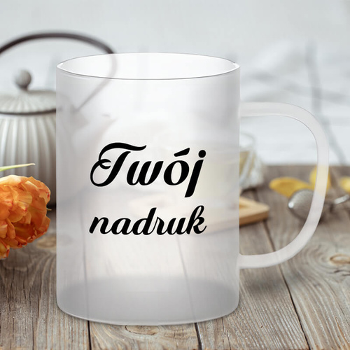 Kubek 450 ml mrożone szkło z twoim nadrukiem