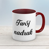 Kubek CLASSIC z bordowym wnętrzem i uszkiem z Twoim nadrukiem