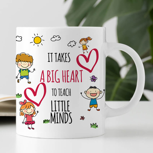 Kubek z nadrukiem dla nauczyciela j. angielskiego - It takes a big heart to teach little minds