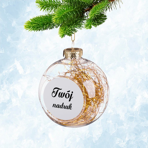Bombka na choinkę z Twoim zdjęciem - złoty anielski włos