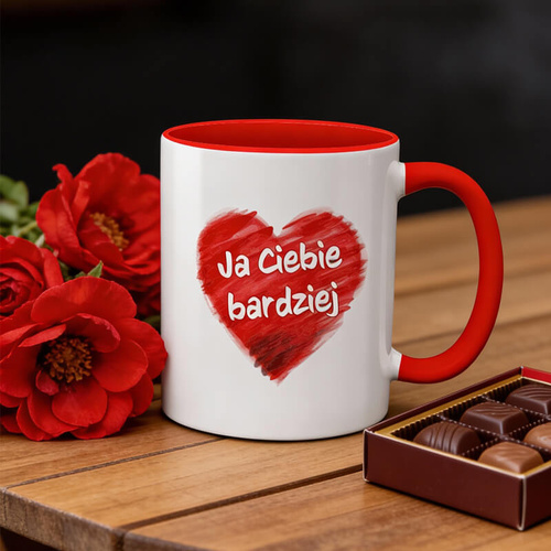 Kubek - prezent na Walentynki - Ja Ciebie bardziej