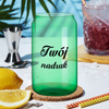 Szklanka 400 ml w kształcie puszki z Twoim nadrukiem zielona