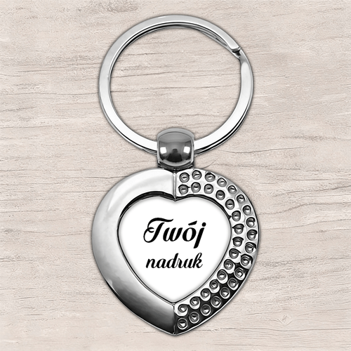 Brelok metalowy w kształcie serca z Twoim zdjęciem