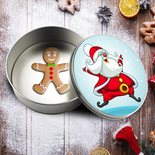 Metalowe pudełko na świąteczne słodycze - Mikołaj