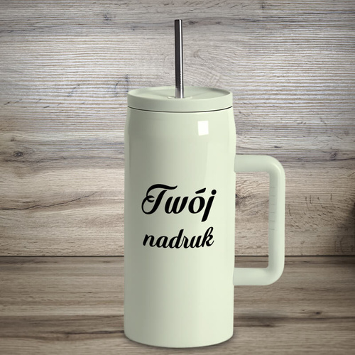 Jasnozielony kubek termiczny 1200 ml ze stali nierdzewnej z Twoim nadrukiem