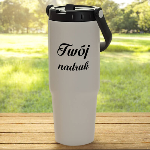 Kubek turystyczny 900 ml z Twoim nadrukiem - wygodny uchwyt
