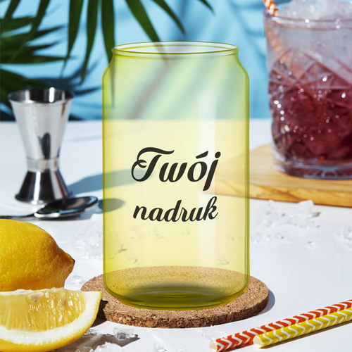 Szklanka 400 ml w kształcie puszki z Twoim nadrukiem żółta