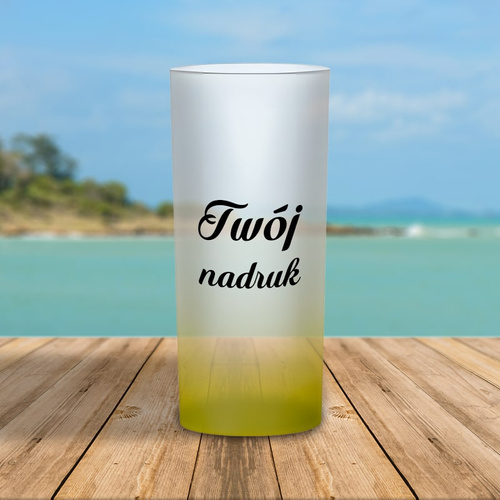 Szklanka 200 ml szroniona z Twoim nadrukiem  - Limonkowa