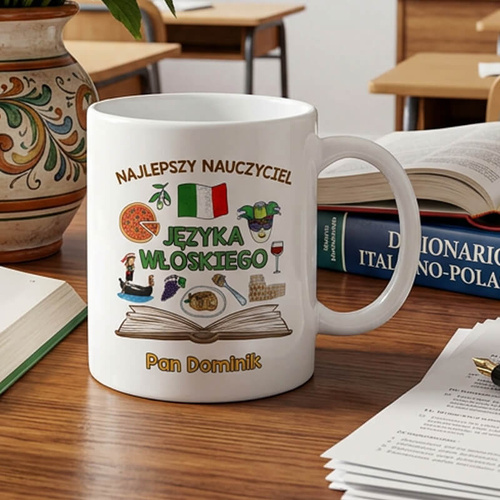 Kubek z imieniem dla nauczycielki / nauczyciela języka włoskiego