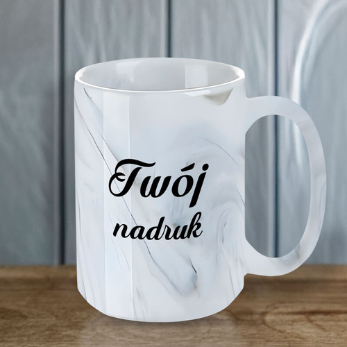 Kubek 450 ml szary marmur z Twoim nadrukiem 