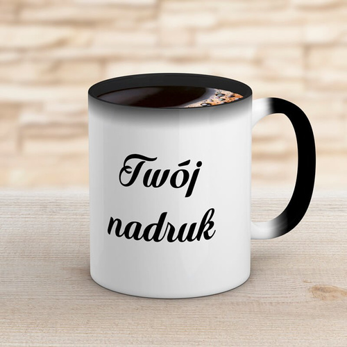 Kubek magiczny CLASSIC z czarnym wnętrzem z Twoim nadrukiem