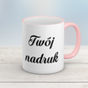 Kubek CLASSIC różowym uszkiem z Twoim nadrukiem